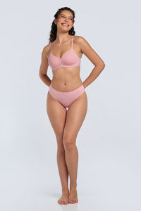 Amante Padded Non Wired Perforated T-Shirt Bra - Pink Dolphin — thumbnail 5